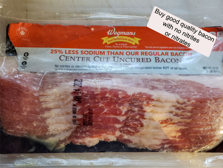 Package of bacon. 
