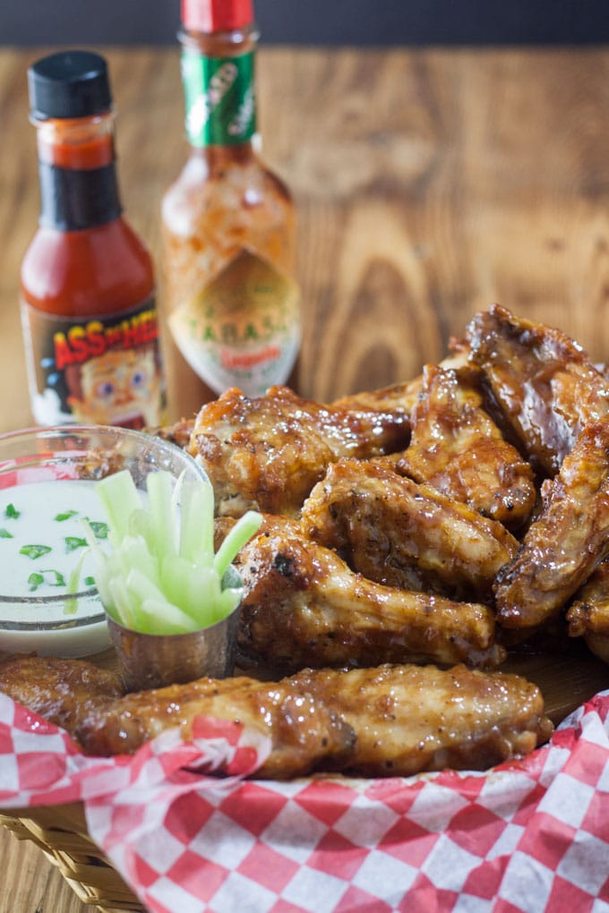Basket of chicken wings.