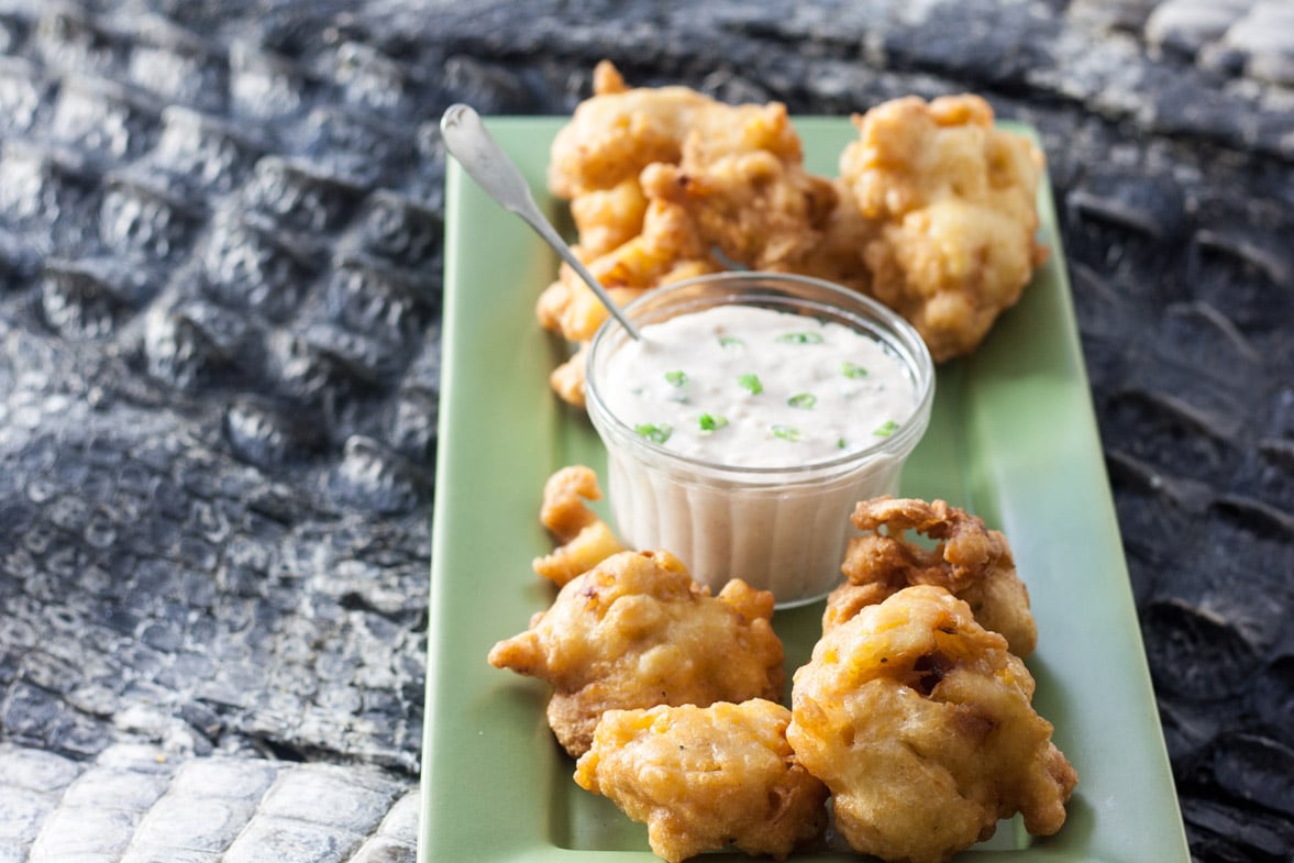 alligator shrimp piquant in bowl with rice