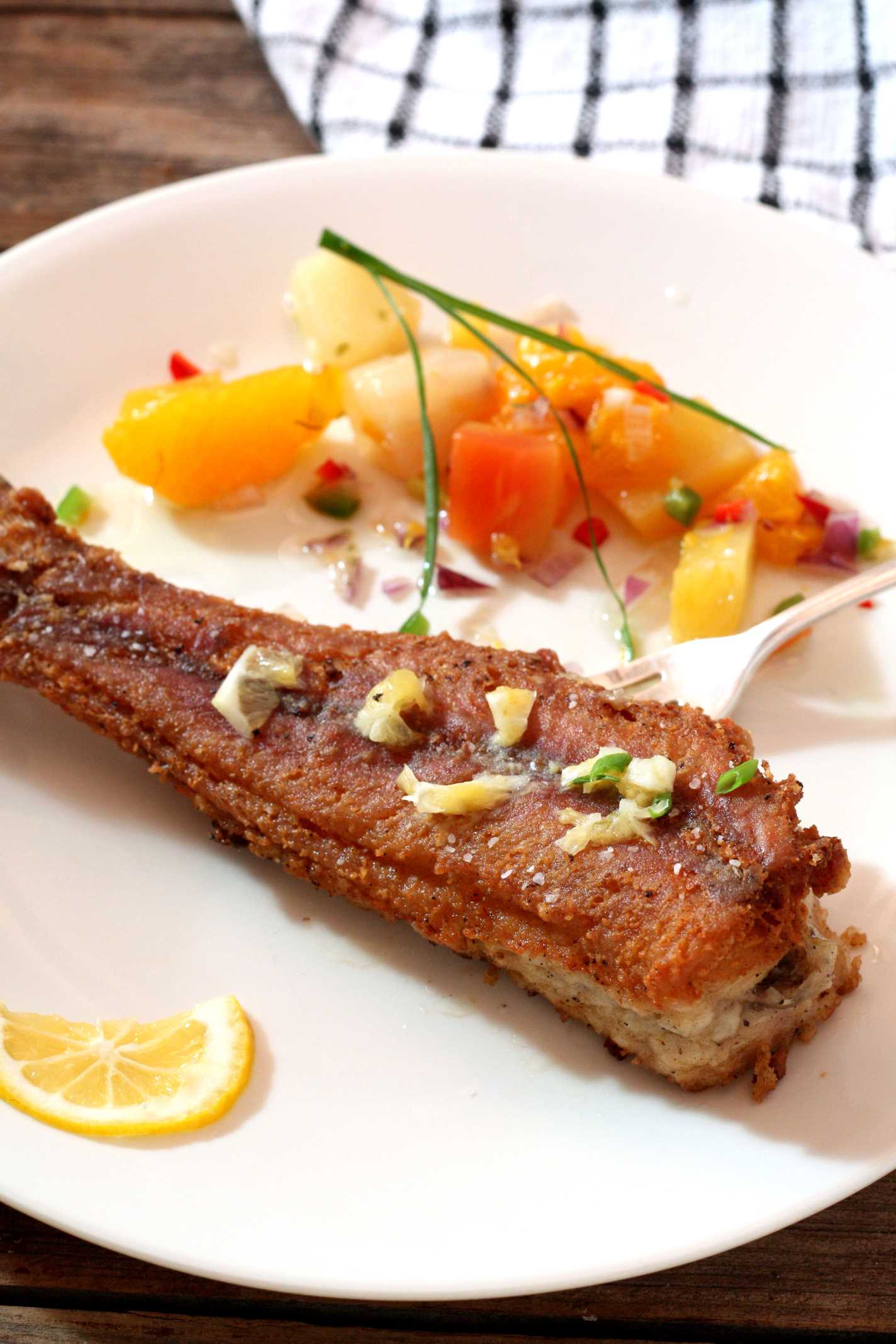 close up of pan fried Bullhead