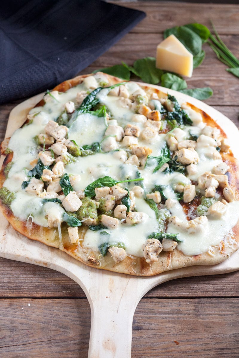 whole Pizza on pizza peel