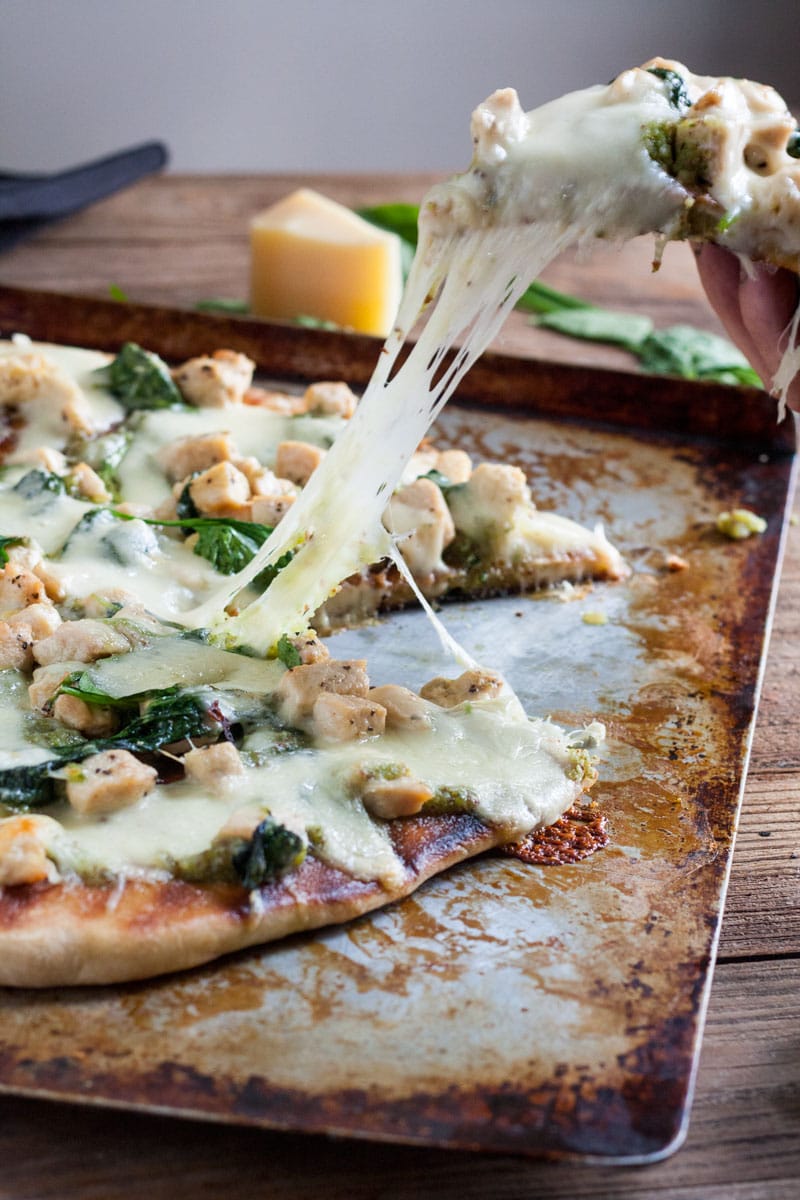 cheese pulling away from Pizza