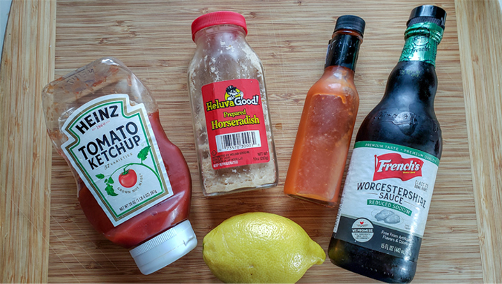Ingredients for cocktail sauce