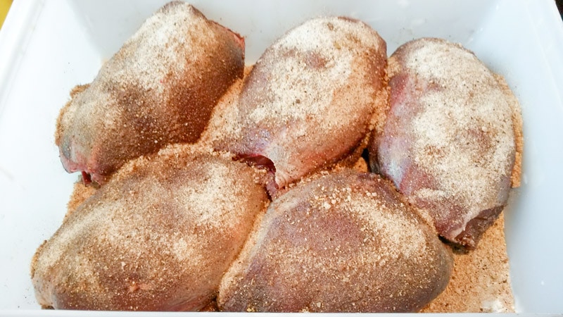 Corned Venison after 24 hours of brining