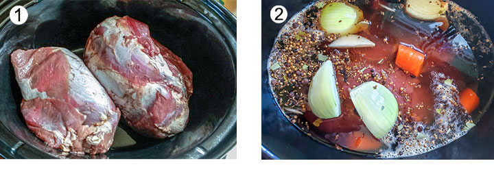 Whole corned venison roast, after corning process and cooking