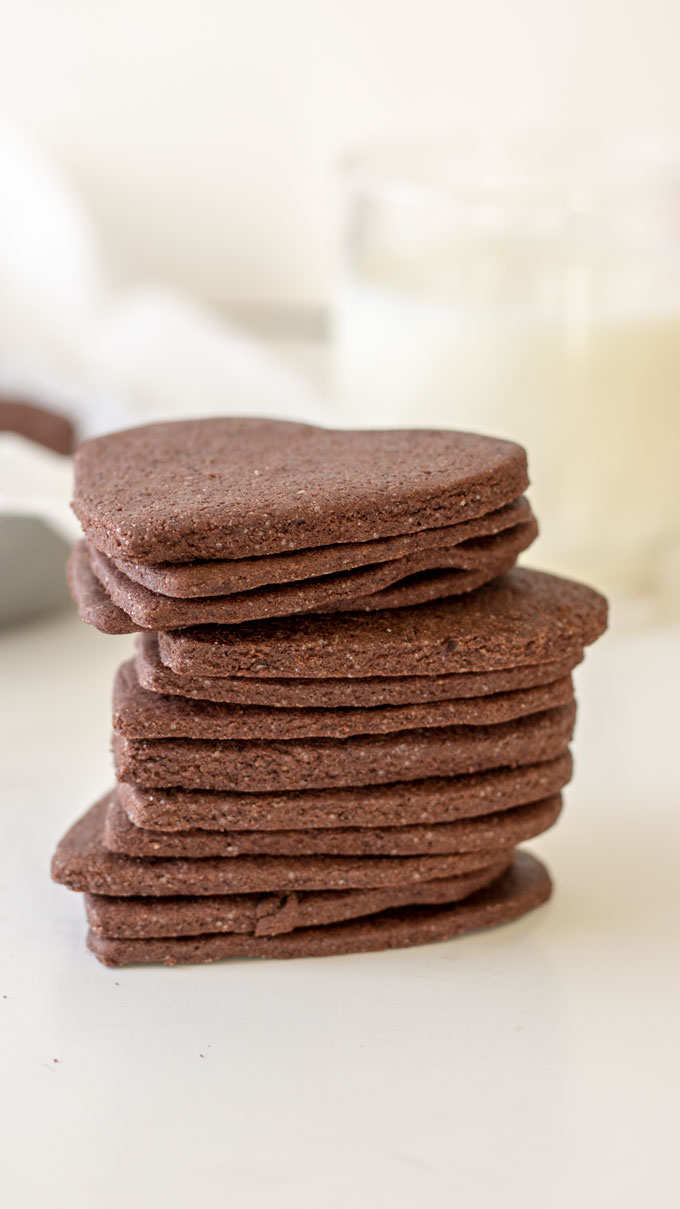 stack of gluten free chocolate cookies