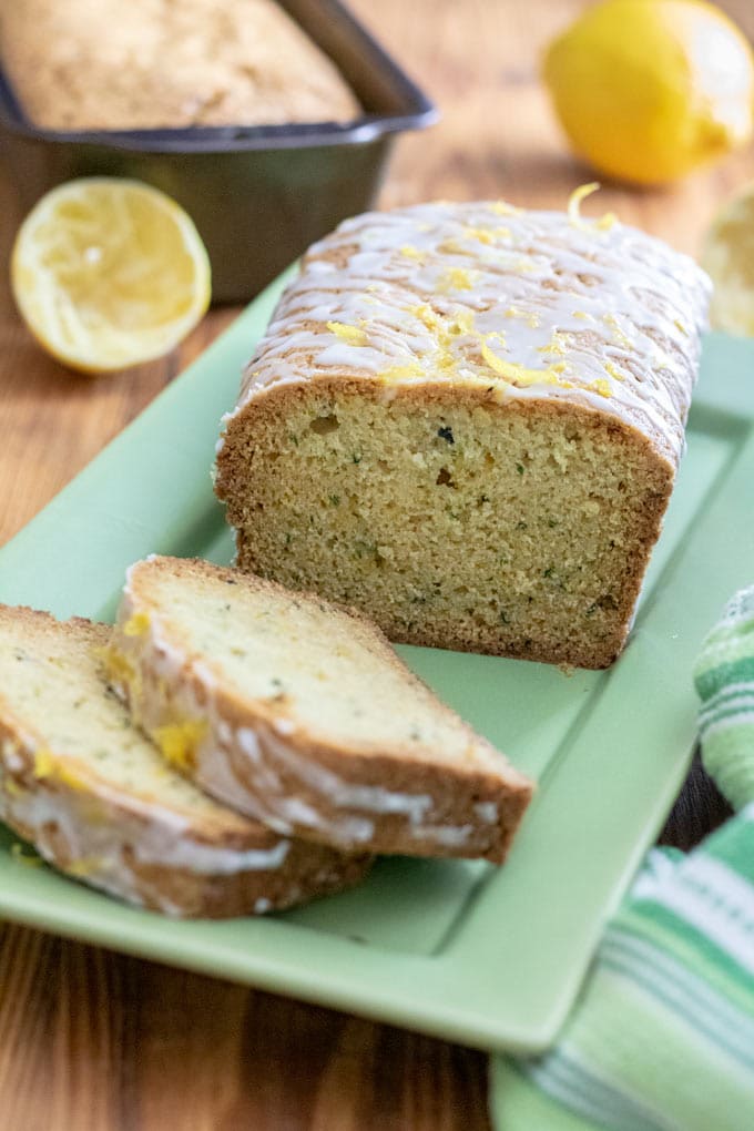 sliced lemon zucchini bread