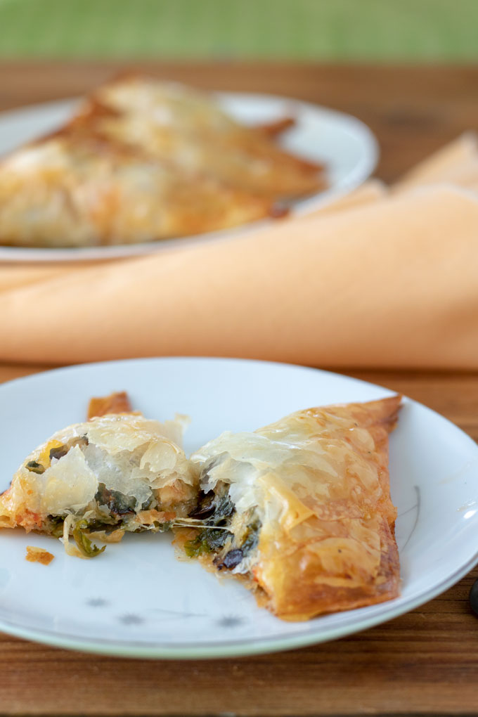 open lobster pastry with filling showing open lobster pastry with filling showing