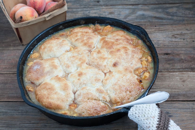 Biscuit topped Peach Cobbler