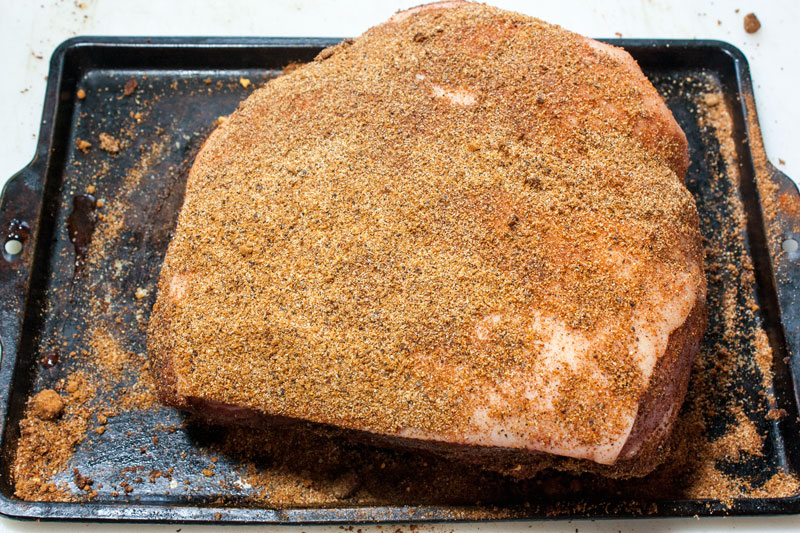 pork roast with dry rub added