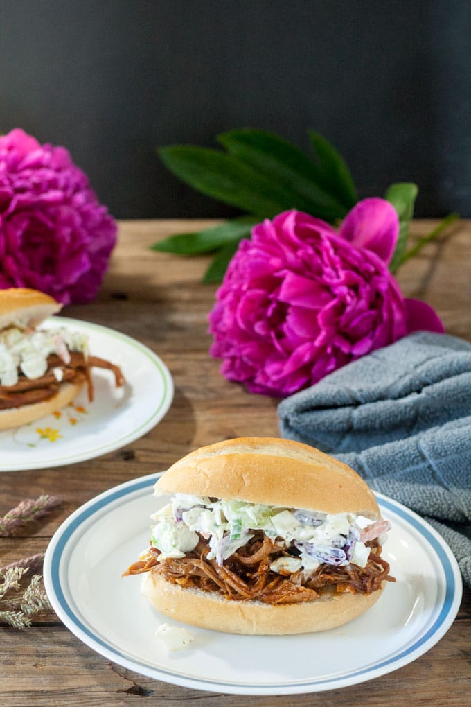 venison neck roast BBQ pulled sandwiches 