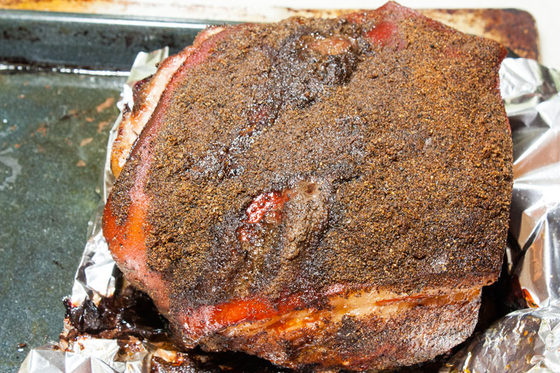 pork that has finished smoking