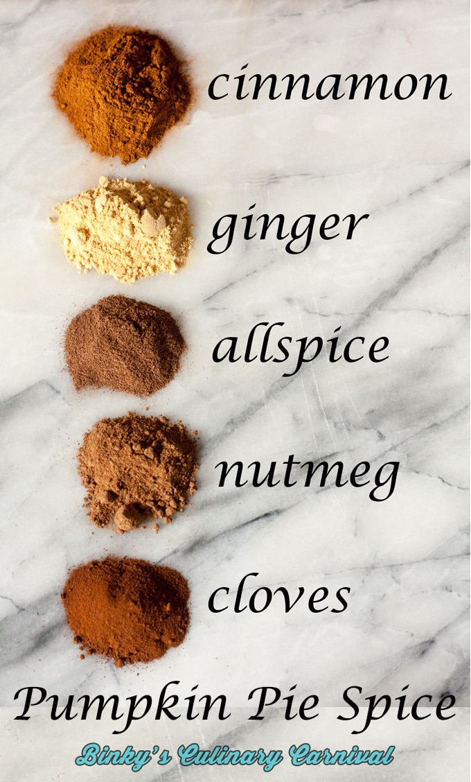pumpkin pie spice on marble board