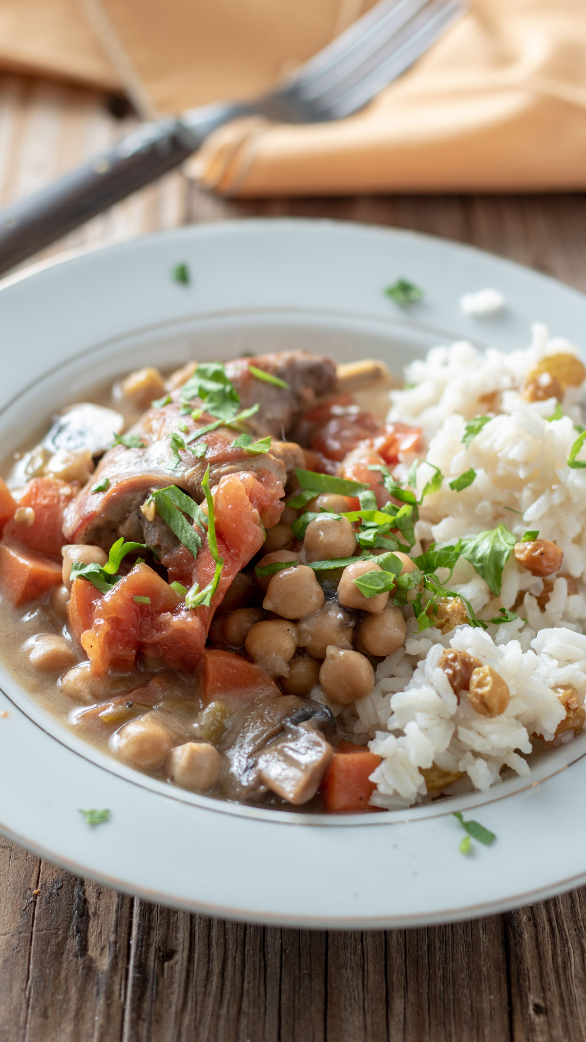 Close up of rabbit stew.