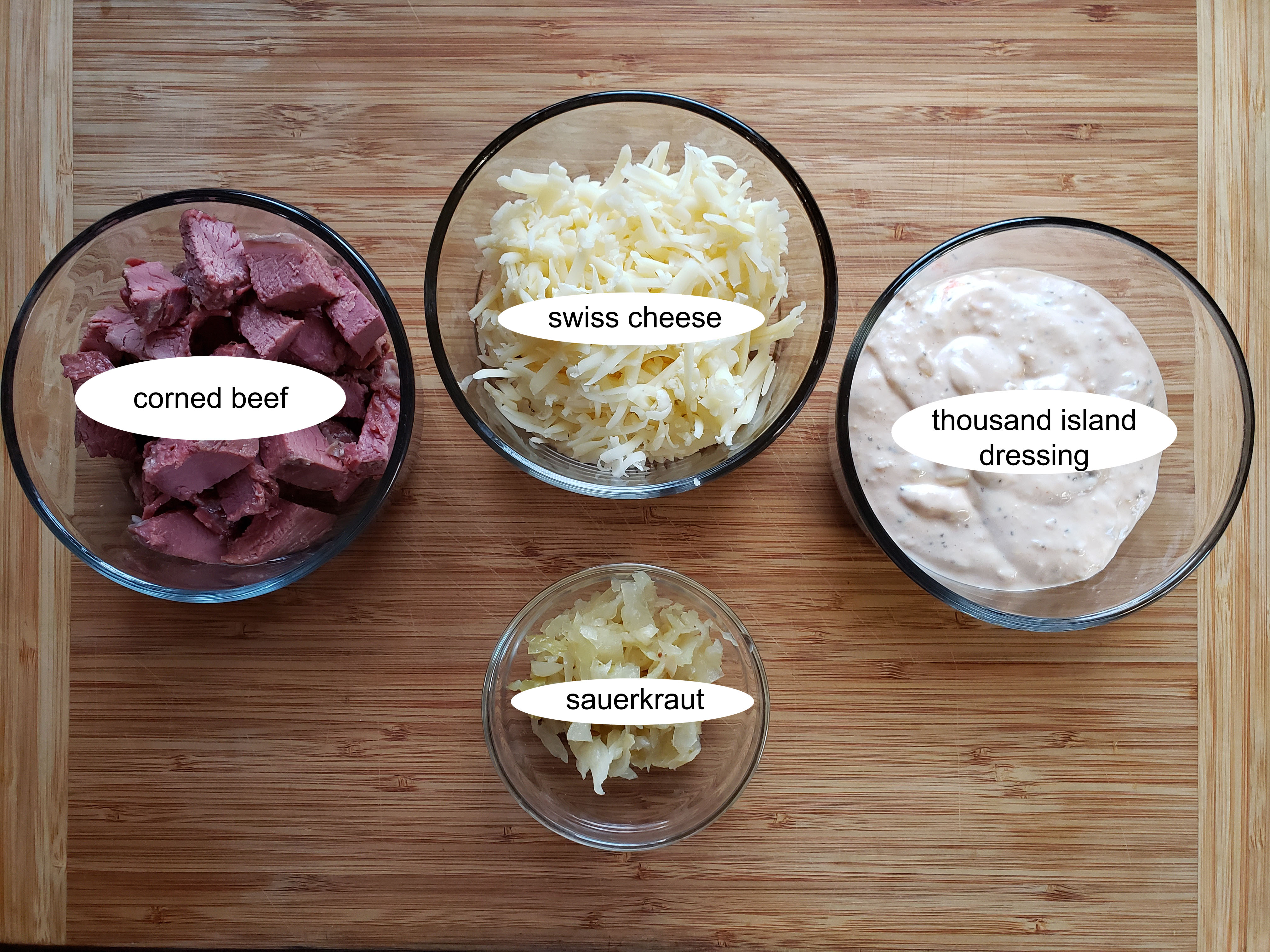 Ingredients in dip.