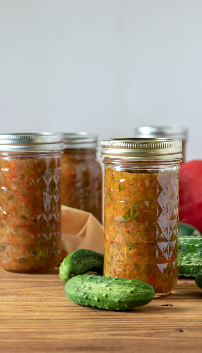 jars of cucmber relish