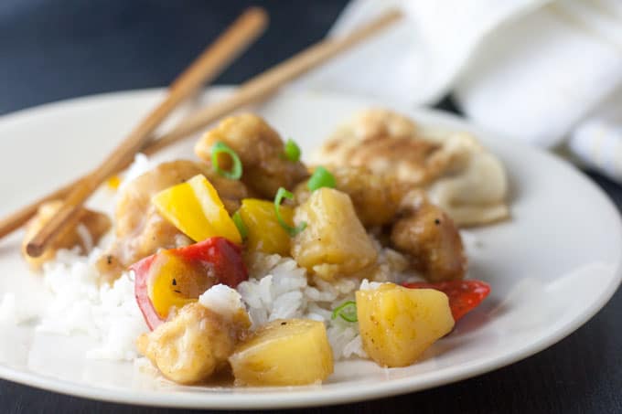 sweet and sour chicken on black board sweet and sour chicken on black board
