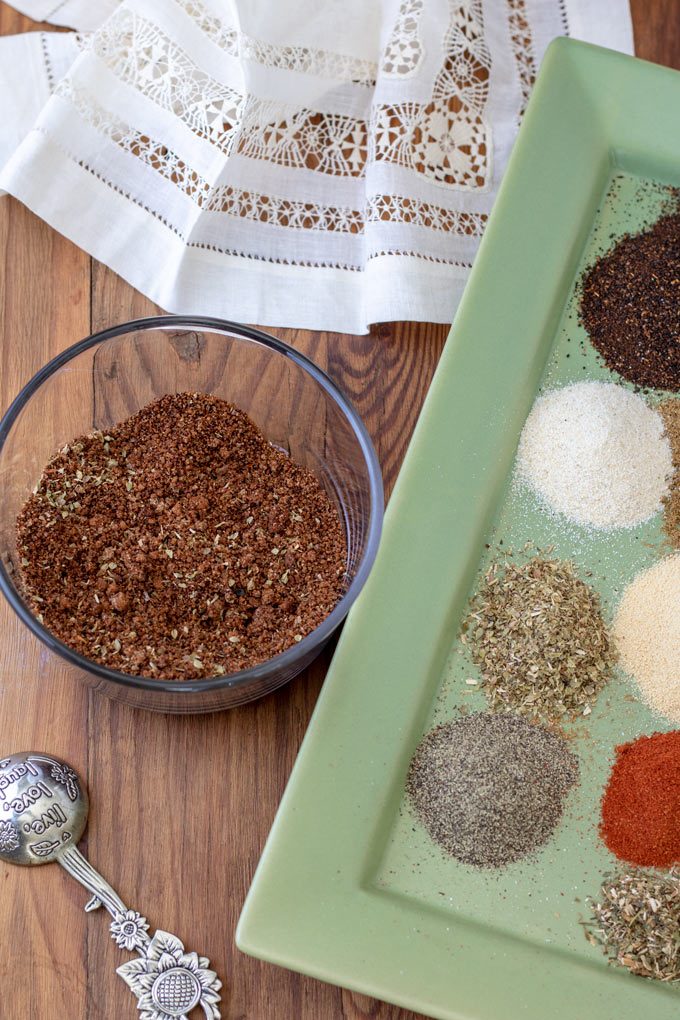 all of ingredients for taco seasoning