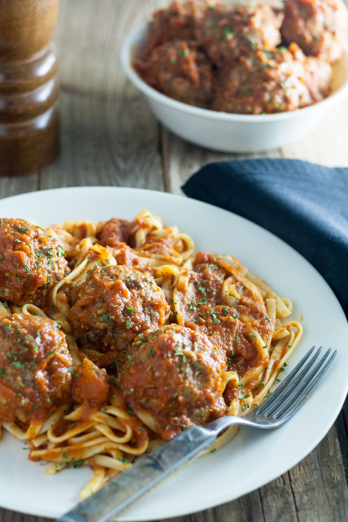 venison meatballs sprinkled with parsley