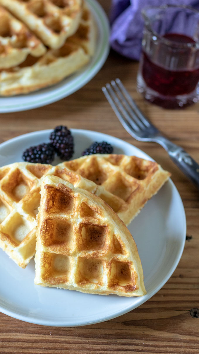 waffles scattered on white plate