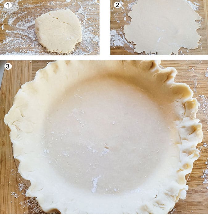 Process for rolling the pie crust. See details in recipe below.
