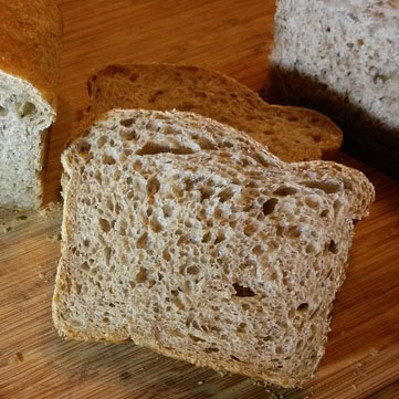 Rye Bread for the Bread Machine on a bamboo cutting board