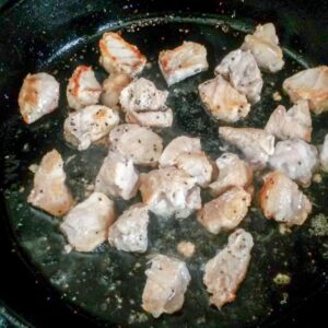 browning alligator in cast iron pan