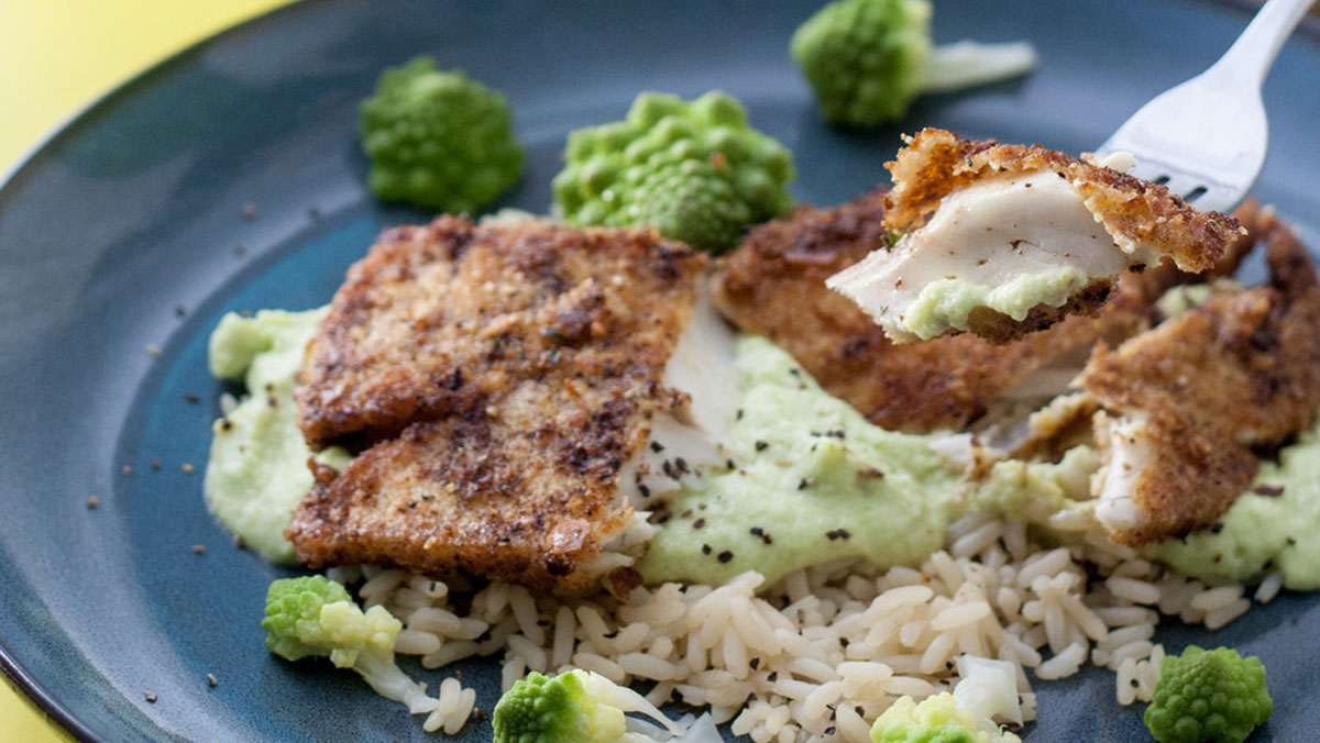 A fork with a bite of pike on it.