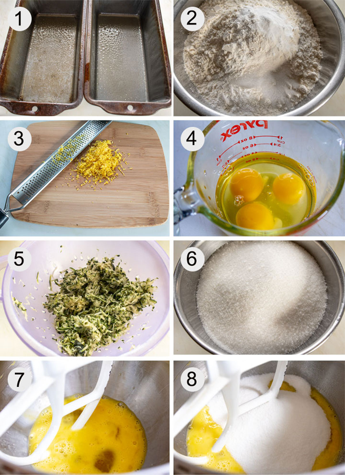 Process images for making Lemon Zucchini Bread.