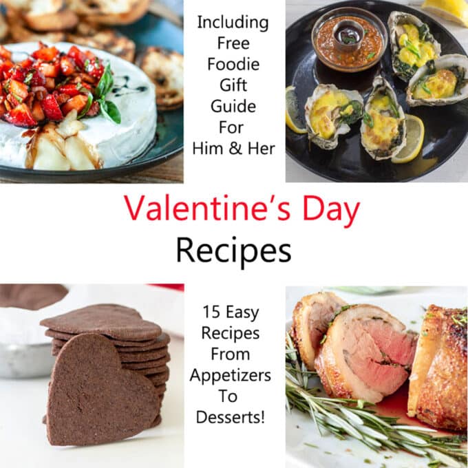 collage of recipes for valentine's day