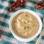chipotle-aioli in white bowl
