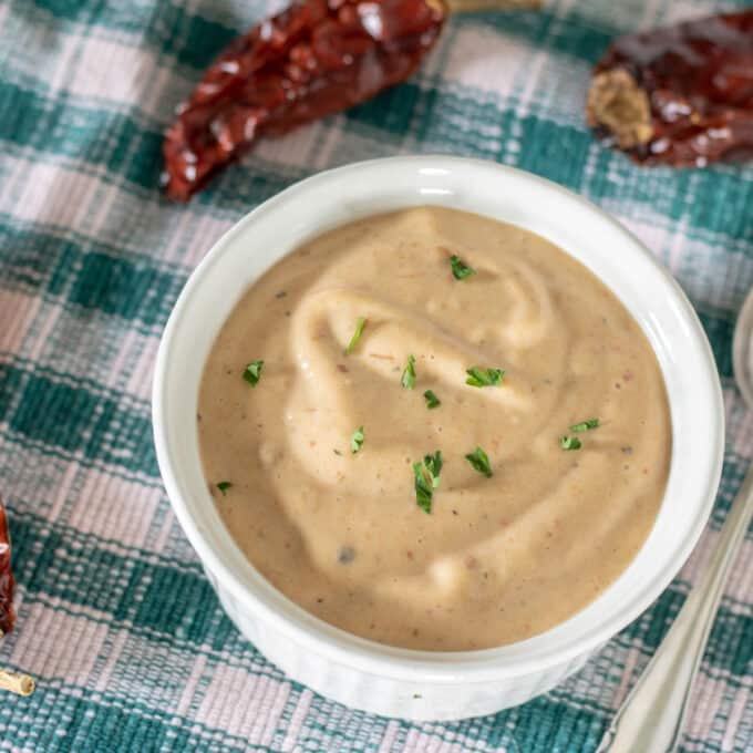 chipotle-aioli in white bowl