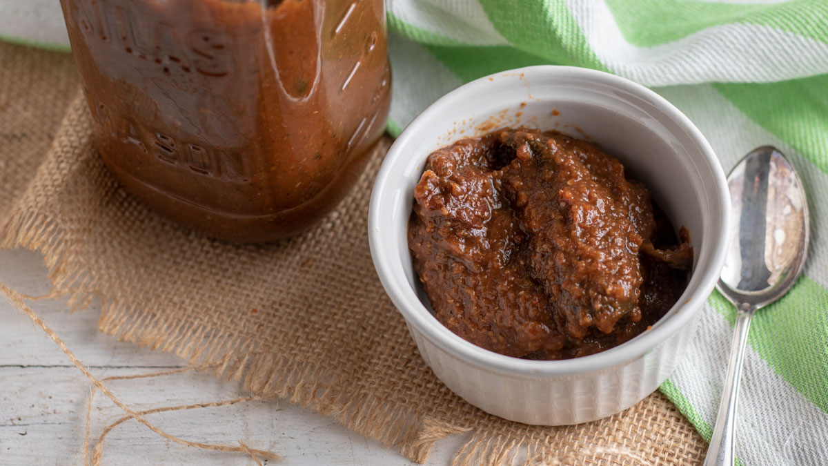 Close up of bowl of chipotle in adobo.