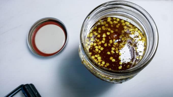 Brine for canning in jar.