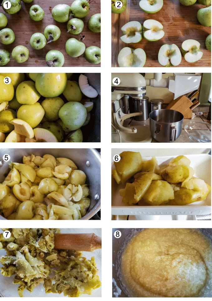 Making applesauce process collage- details in recipe below.