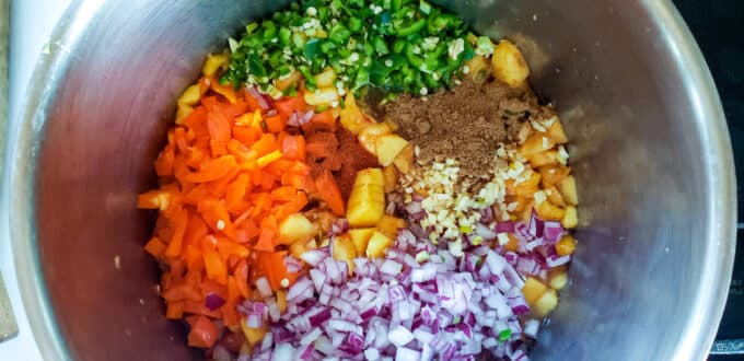 All ingredients added to pan.