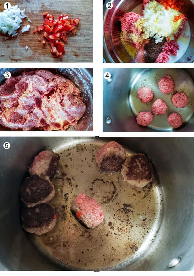 How to make the meatballs photo collage. See details in recipe below.