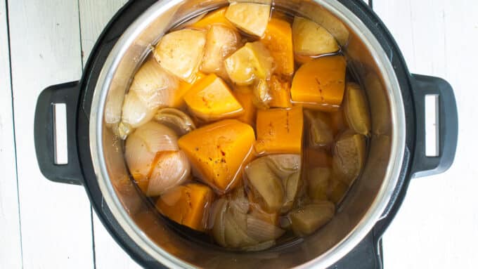 Vegetables after cooking.
