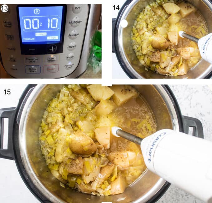 How to cook and blend soup photo collage. See details below.