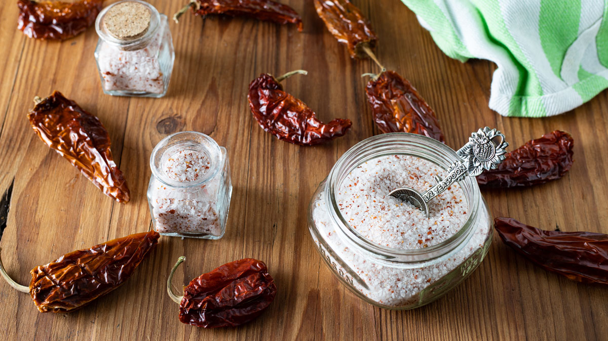 Gift jars filled with salt.