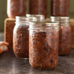 Multiple jars of beans.