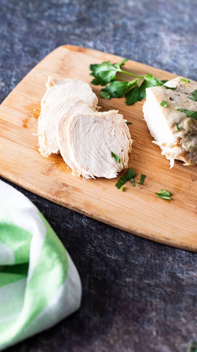 Slices of breast with whole piece.