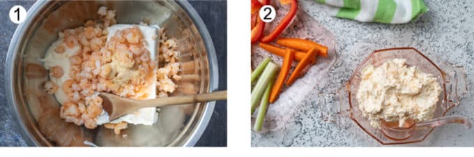 All ingredients added to medium bowl. Dip well mixed in dish.