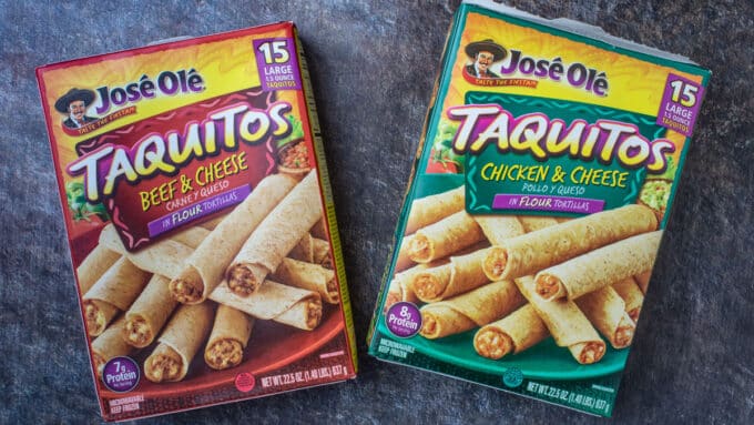 Two packages of taquitos.