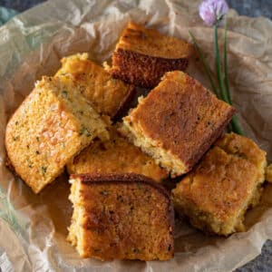 Pile of cornbread.