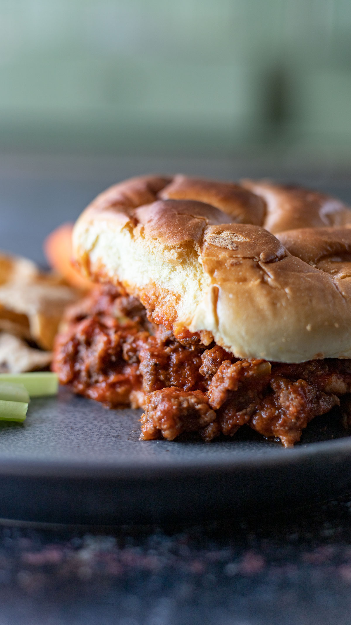 Close up of sloppy joe.