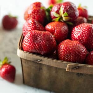 One quart of whole fresh strawberries.