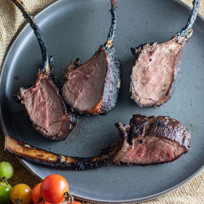 Close up of sliced venison backstrap.