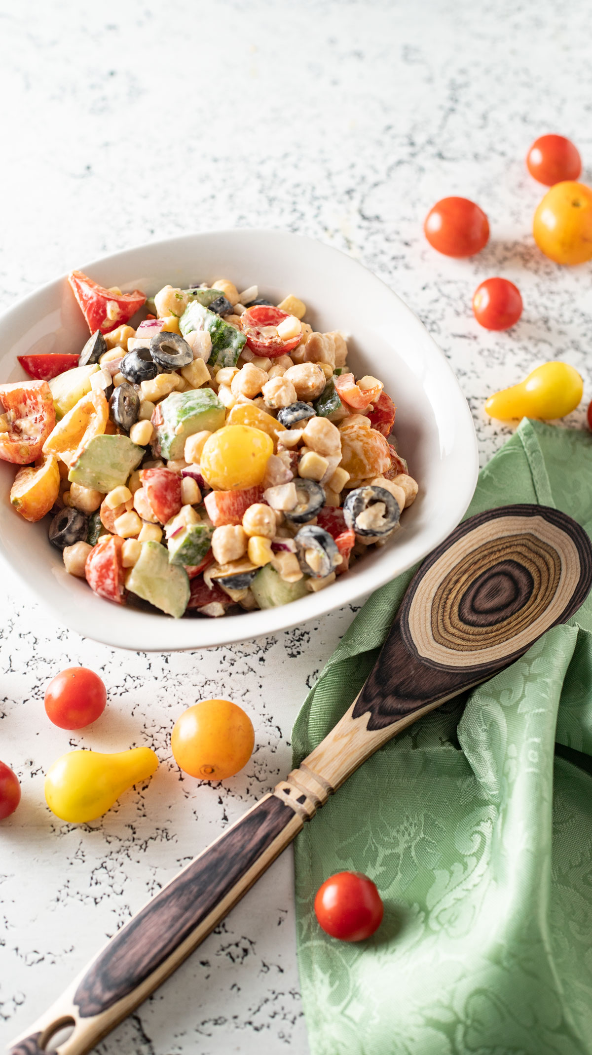 Overhead photo of Southwestern salad.