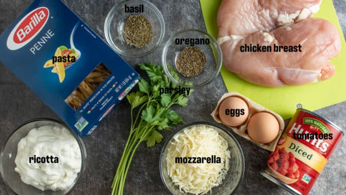 Ingredients for chicken capri. See recipe below for details.
